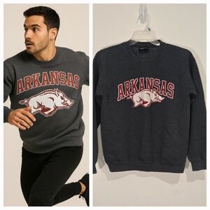 Arkansas Razorbacks Grey - Charcoal Crewneck Sweater Size Small